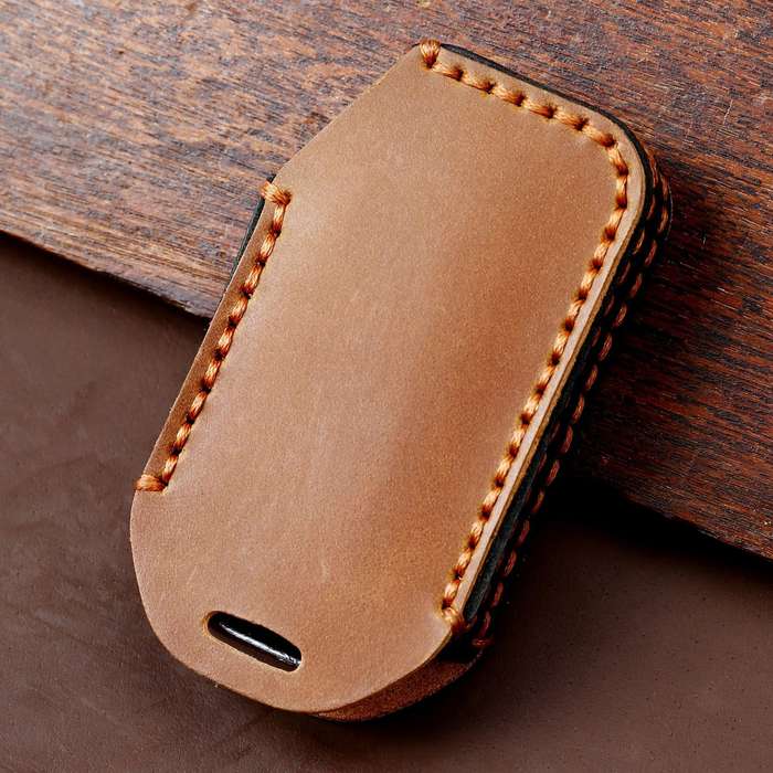 For Kia Sorento Hallmo Car Cowhide Leather Key Protective Cover Key Case(Black)