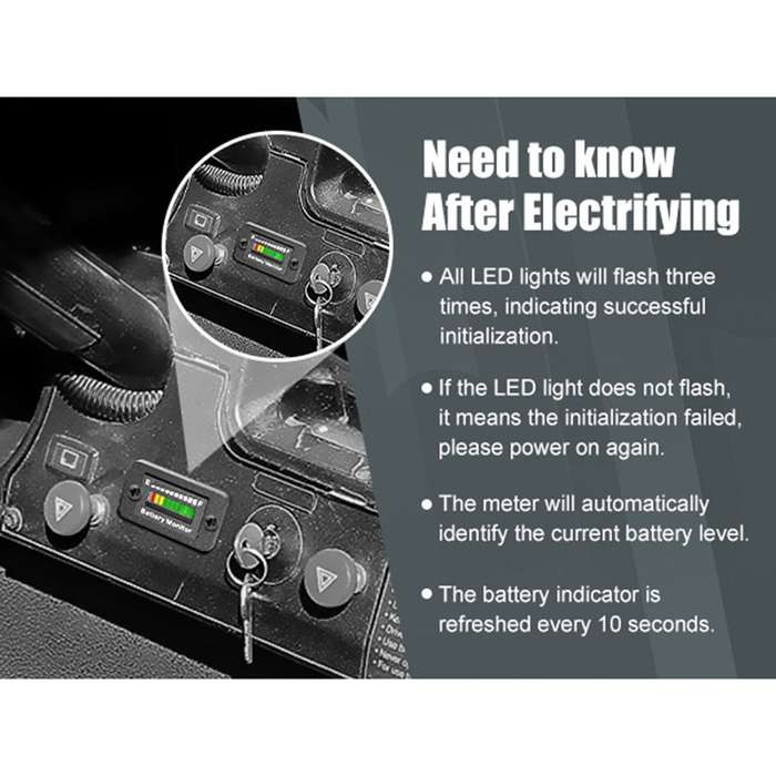 BM210 Electric Vehicles / Golf Carts LED Battery Indicator Adjustable Voltage 12V-72V