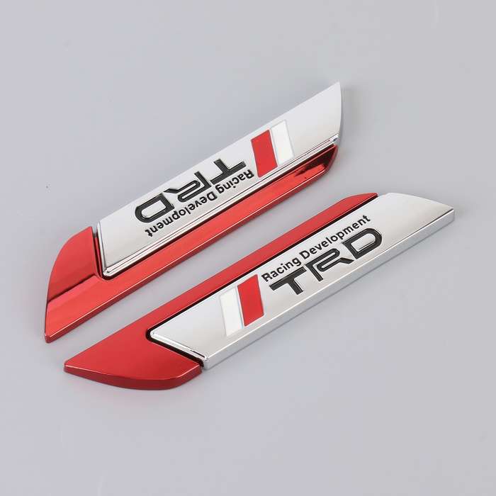 1 Pair Car Racing Development TRD Personalized Aluminum Alloy Decorative Stickers, Size: 11.5 x