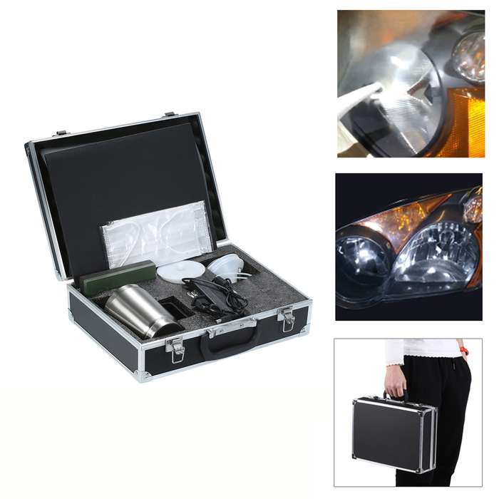 Car Headlight Scratch Aging Yellowing Renovation Repair Set, EU Plug