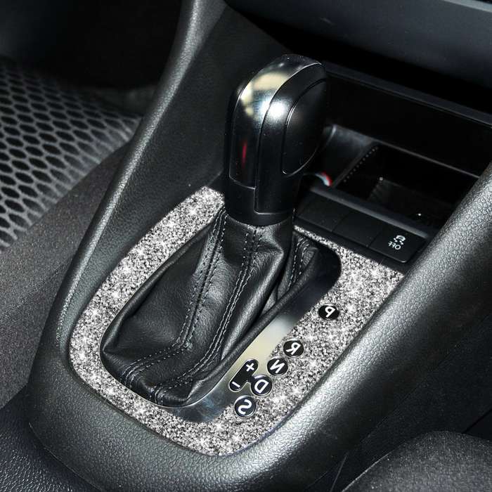 Car Gear Adjustment B Diamond Decoration Cover Sticker for Volkswagen Golf 6 2008-2012, Right-hand D