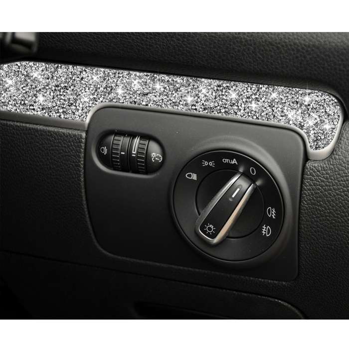 Car Central Control Diamond Decoration Cover Sticker for Volkswagen Golf 6 2008-2012, Right-hand Dri