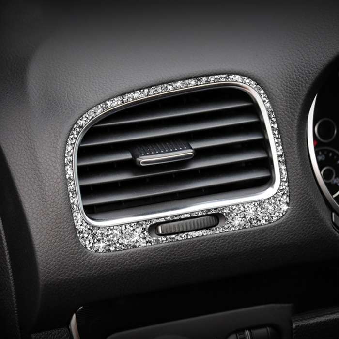 Car Left and Right Air Outlet Diamond Decoration Cover Sticker for Volkswagen Golf 6 2008-2012, Left