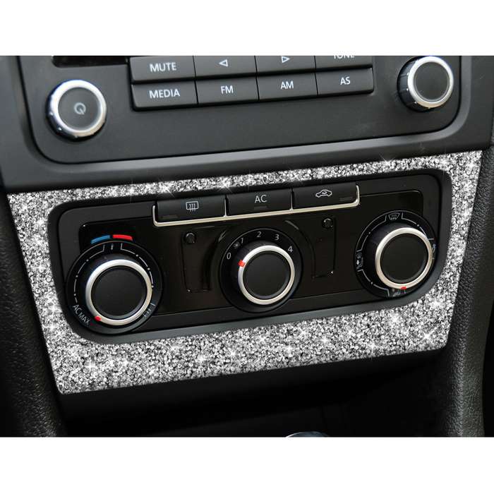 Car AC Panel Diamond Decoration Cover Sticker for Volkswagen Golf 6 2008-2012, Left and Right Drive