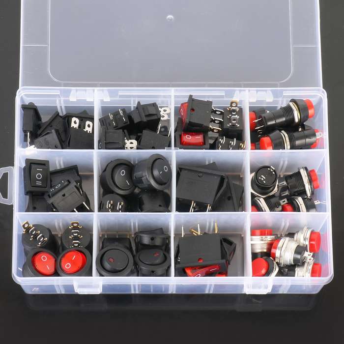 50pcs Universal Power Switch Button Assortment Kit