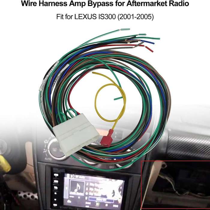 Radio Wiring Harness Stereo Connector with Amplifier Bypass for LEXUS IS300 2001-2005 (White)