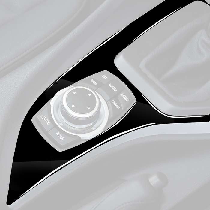 Car Right Drive Gear Panel Outer Frame Decorative Sticker for BMW X1 E84 2011-2015(Black)