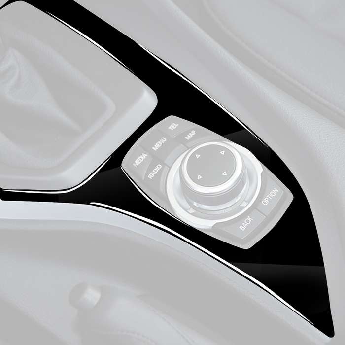 Car Left Drive Gear Panel Outer Frame Decorative Sticker for BMW X1 E84 2011-2015(Black)