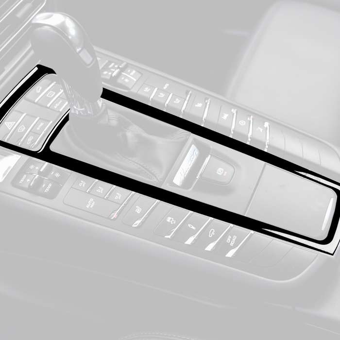 For Porsche Macan 2014-2021 Car Gear Panel Decorative Sticker, Left and Right Drive Universal (Black