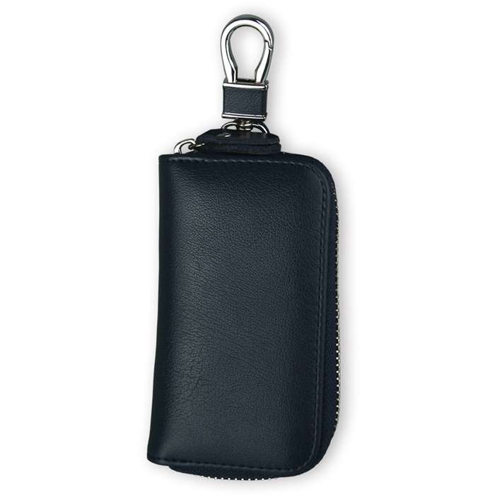 9092 Business Style Multifunctional Genuine Leather Zipper Car Key Bag(Coffee)