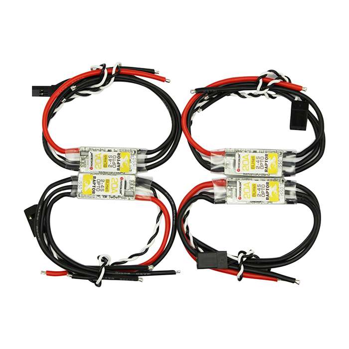 Flycolor Raptor Series Power Set, Includes 4 PCS 20A Speed Controllers + 4 PCS 2300KV Motors + 4 PCS