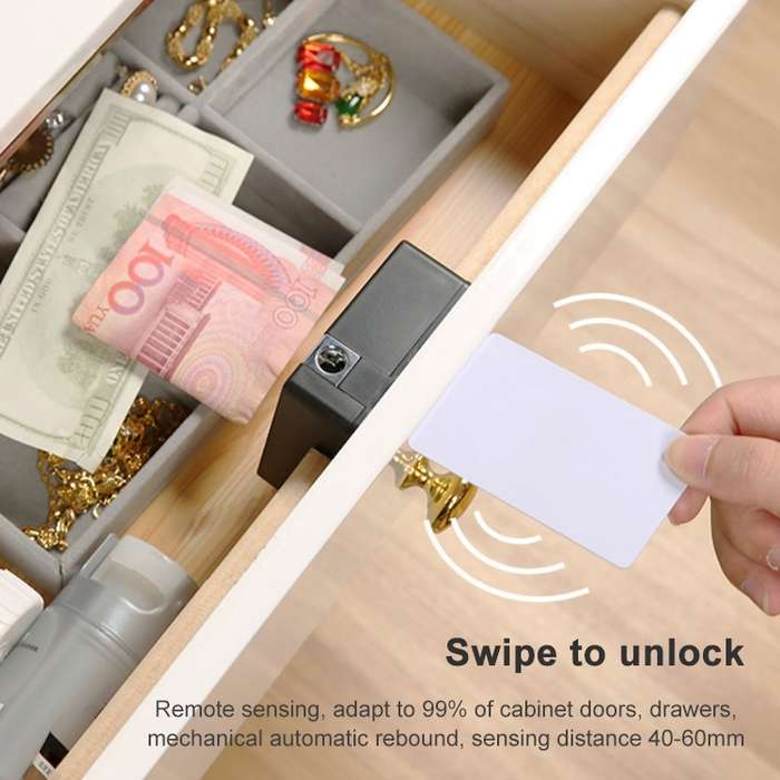 T8+ Non-opening Drawer Lock APP + IC Card Invisible Universal Cabinet Lock