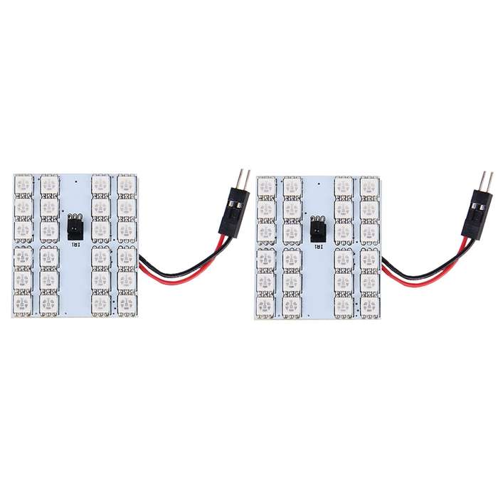 2 PCS Colorful 41MM T10 + Bicuspid Port Remote Control Car Dome Lamp LED Reading Light with 24 LED L