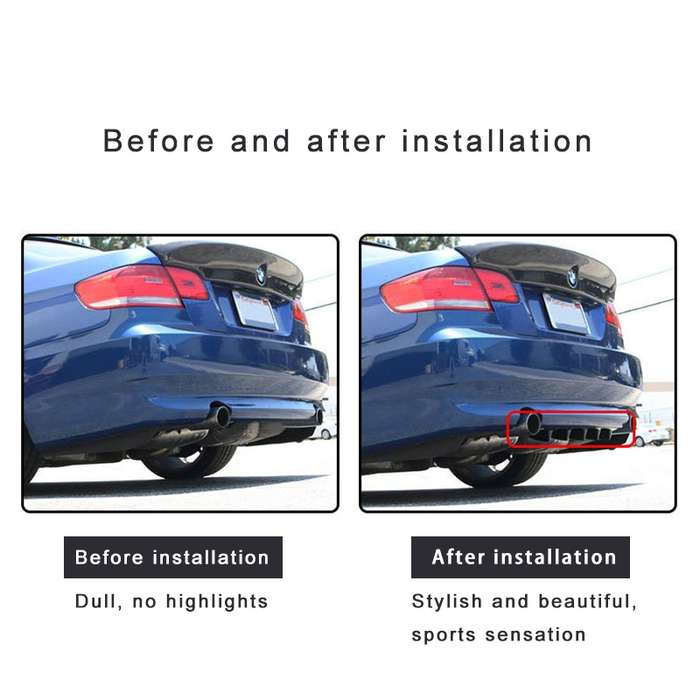 Universal Car Rear Bumper Lip Diffuser 7 Shark Fin Style Black ABS, Size: 85.0x18.0x5.0cm