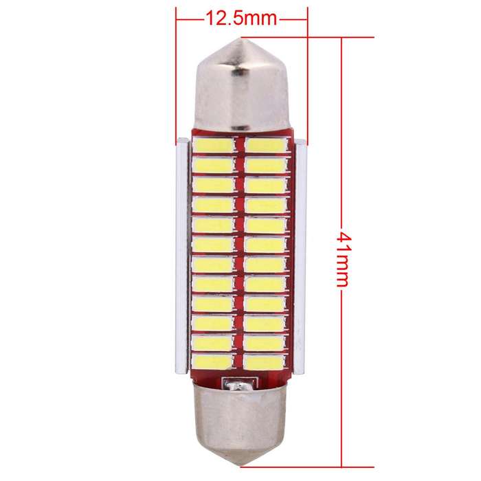 2 PCS 41mm 2W 240LM White Light 24 LED SMD 4014 Error Free License Plate Lights Car Light Bulb