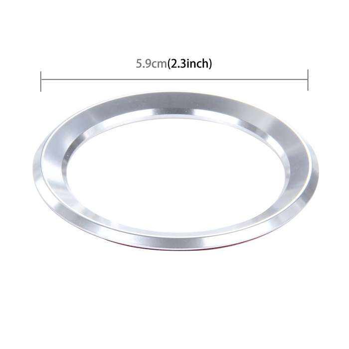 Car Aluminum Steering Wheel Decoration Ring For BMW(Silver)