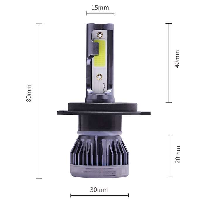 2 PCS H4 DC9-36V / 36W / 3000K / 6000LM IP68 Car / Motorcycle Mini COB LED Headlight Lamps / Fog Lig