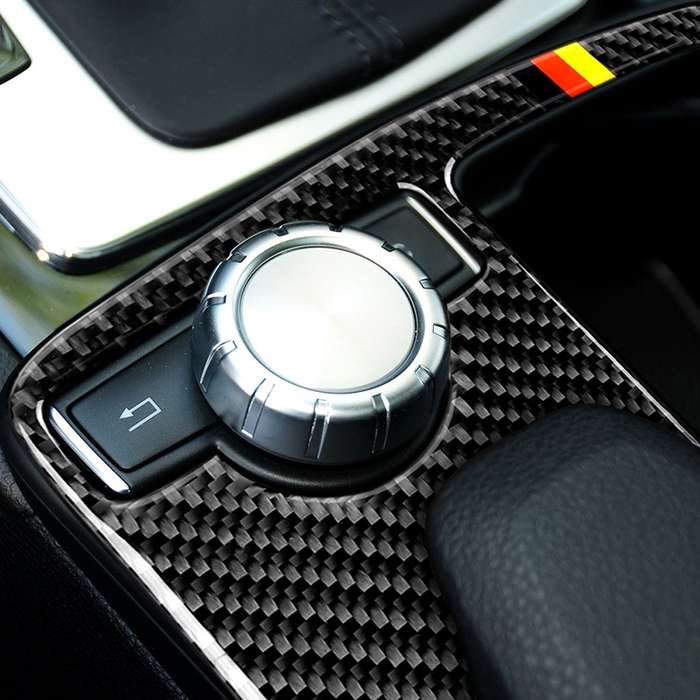 Car German Flag Carbon Fiber Left Drive Gear Position Panel Decorative Sticker for Mercedes-Benz W20