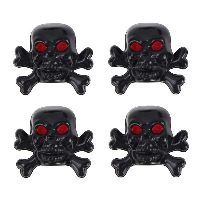 4 PCS Universal Skull Shape Gas Cap Mouthpiece Cover Gas Cap Tire Cap Car Motor Bicycle Tire Valve C