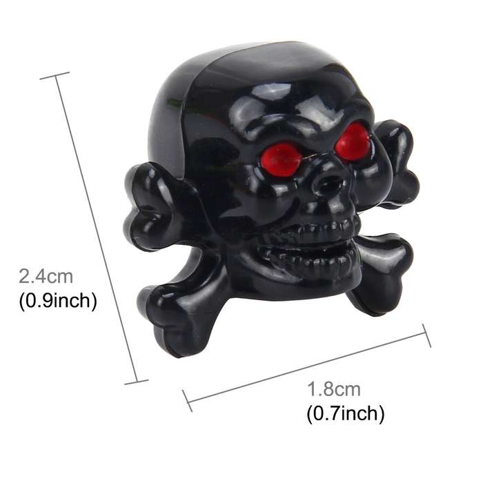 4 PCS Universal Skull Shape Gas Cap Mouthpiece Cover Gas Cap Tire Cap Car Motor Bicycle Tire Valve C