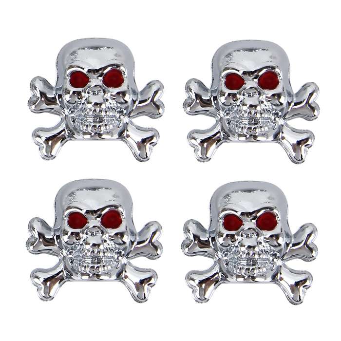 4 PCS Universal Skull Shape Gas Cap Mouthpiece Cover Gas Cap Tire Cap Car Motor Bicycle Tire Valve C
