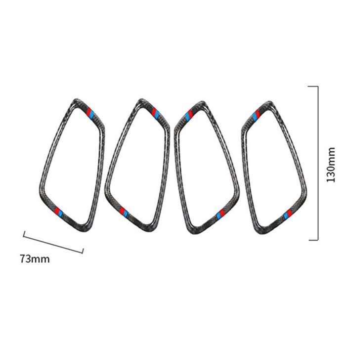 4 PCS Car Door Inner Handle Three Colors Carbon Fiber Decorative Sticker for BMW E90 / E92 / E93
