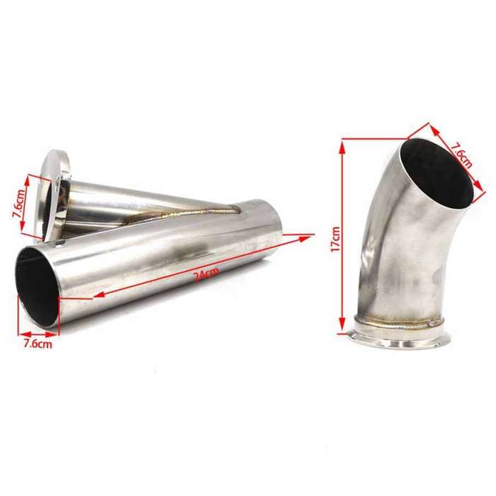 CNSPEED Stainless Steel Car Remote Control Electric Exhaust Valve Pipe Set, Size: 2.5 inch