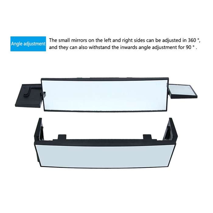 SHUNWEI Large Car Three-Fold Curve Surface Rear View Mirror Reverse Wide Angle Adjustable Angle Auxi