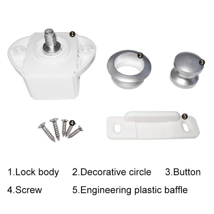 Press Type Drawer Cabinet Catch Latch Release Cupboard Door Stop Drawer Cabinet Locker for RV / Yach