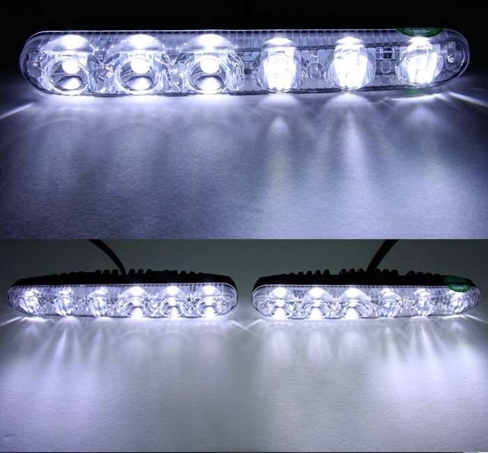 2 PCS LD-006 5730-6SMD 12W 1200LM 7000K White Light Daytime Running Light.DC 12V