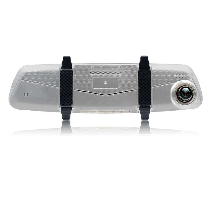 V100 7 inch LCD Touch Screen Rear View Mirror Car Recorder with Separate Camera, 170 Degree Wide Ang