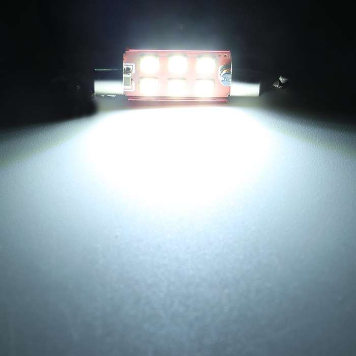 2 PCS 41mm DC12V / 2.2W / 6000K / 130LM 6LEDs SMD-3030 Car Reading Lamp (White Light)