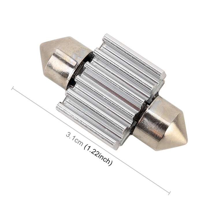 10 PCS 31mm DC12V / 2W / 7000K / 80LM 4LEDs SMD-5050 Car Reading Lamp(White Light)