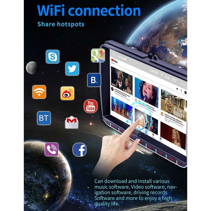 9093 HD 9 inch Car Android 8.1 Radio Receiver MP5 Player for Volkswagen, Support FM & Bluetooth & TF