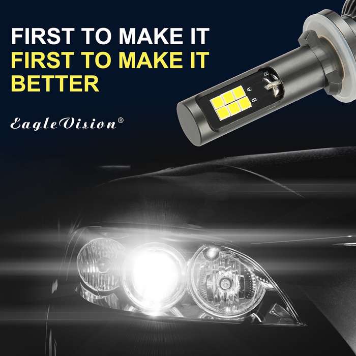 2 PCS EV15 880 / 881 DC9-32V / 6W / IP67 Car LED Double Color Fog Light, Cold White Light + Amber L