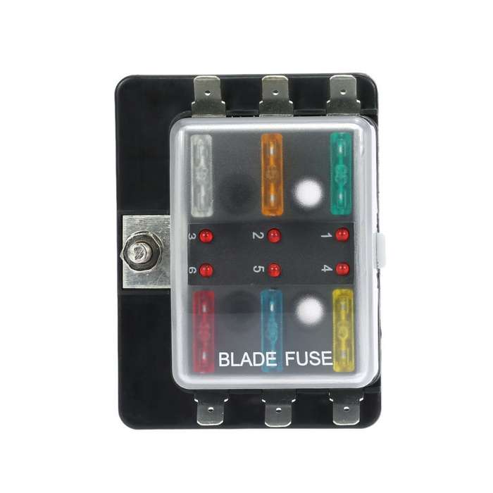 Universal 6 Way Fuse Box Block Fuse Holder Box Car Vehicle Circuit Automotive Blade Tool 6 Way Fuse