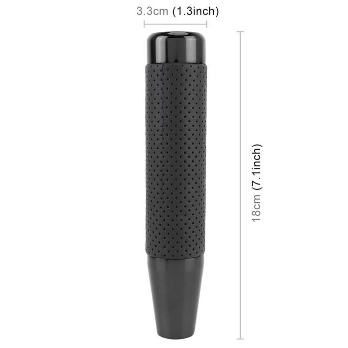 Metal Leather Long Column Car Shift Knob, Size: 18x3.3cm (Silver)