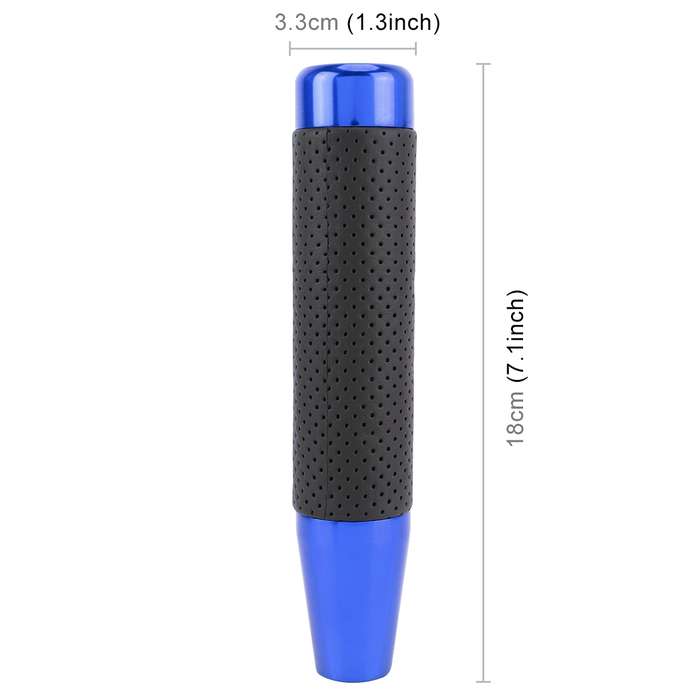 Metal Leather Long Column Car Shift Knob, Size: 18x3.3cm (Silver)