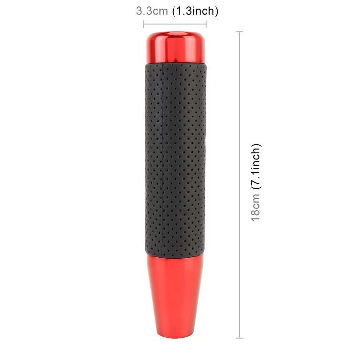 Metal Leather Long Column Car Shift Knob, Size: 18x3.3cm (Silver)