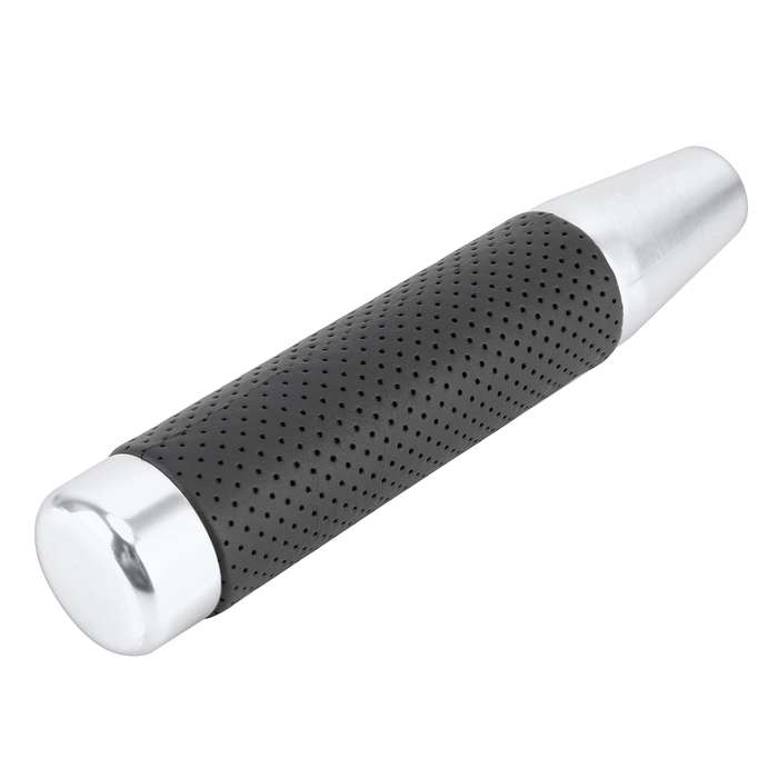 Metal Leather Long Column Car Shift Knob, Size: 18x3.3cm (Silver)