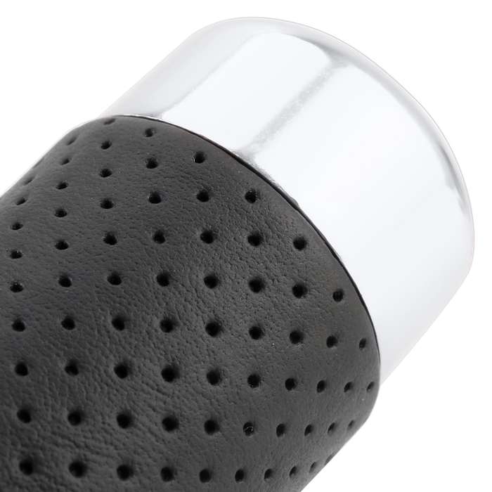 Metal Leather Long Column Car Shift Knob, Size: 18x3.3cm (Silver)