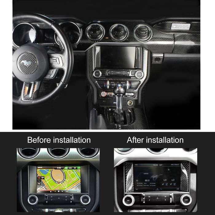 2 PCS Car Central Display Panel Decorative Sticker for Ford Mustang 2015-2020