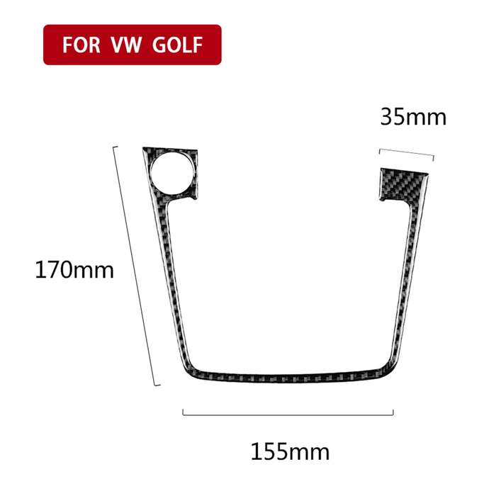 Car Carbon Fiber Gear Position Panel Frame Decorative Sticker for Volkswagen Golf 7 2013-2017, with