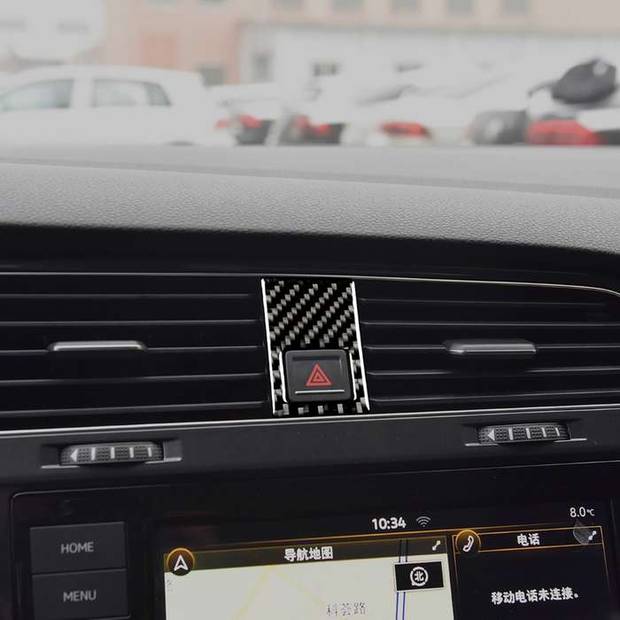 Car Carbon Fiber Emergency Light Frame Decorative Sticker for Volkswagen Golf 7 2013-2017, Left Driv