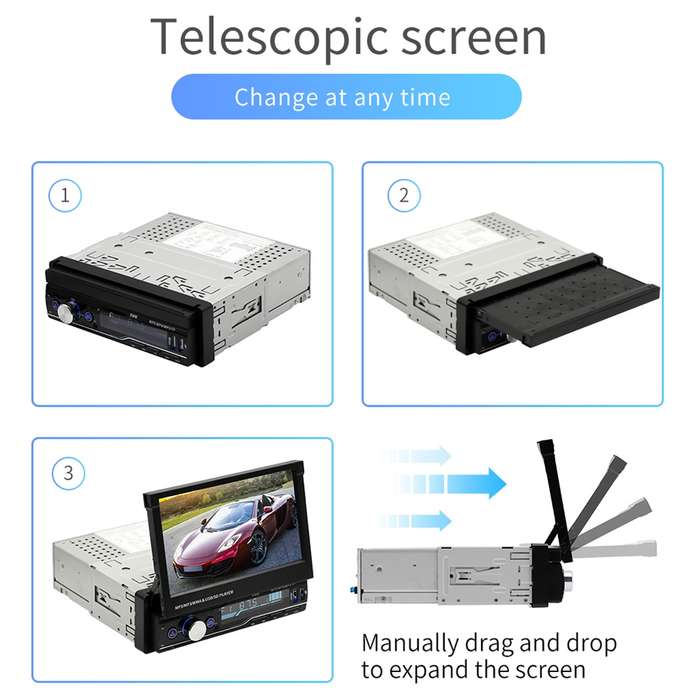 T100 7 inch HD Universal Car Radio Receiver MP5 Player, Support FM & AM & RDS & Bluetooth & Phone Li