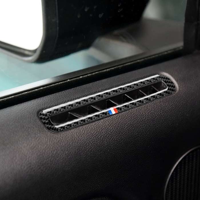 2 PCS Car USA Color Carbon Fiber Door Air Outlet Decorative Sticker for Ford Mustang 2015-2017