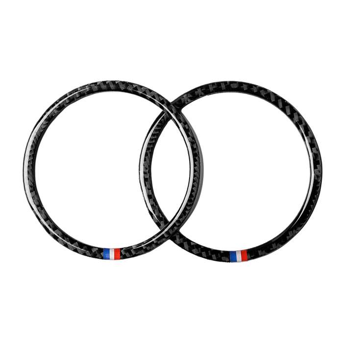 2 PCS Car USA Color Carbon Fiber Horn Ring Decorative Sticker for Ford Mustang 2015-2017