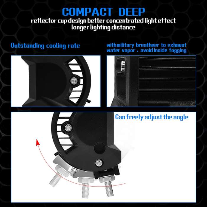 4 inch 18W 1800LM 4 Row LED Strip Light Working Refit Off-road Vehicle Lamp Roof Strip Light