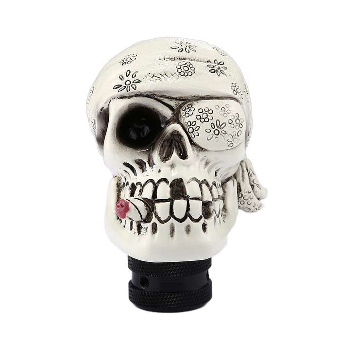 Pirate Skull Shaped Universal Vehicle Car Shifter Cover Manual Automatic Gear Shift Knob (Red)