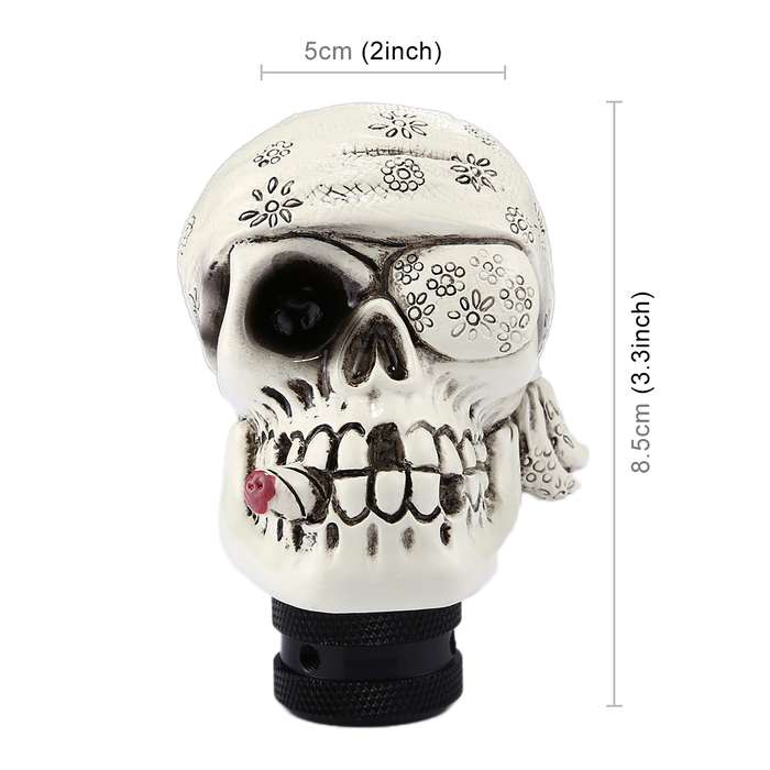 Pirate Skull Shaped Universal Vehicle Car Shifter Cover Manual Automatic Gear Shift Knob (Red)